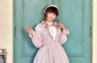 axes femme kawaii ヴィンテージシフォンワンピース　ラベンダー