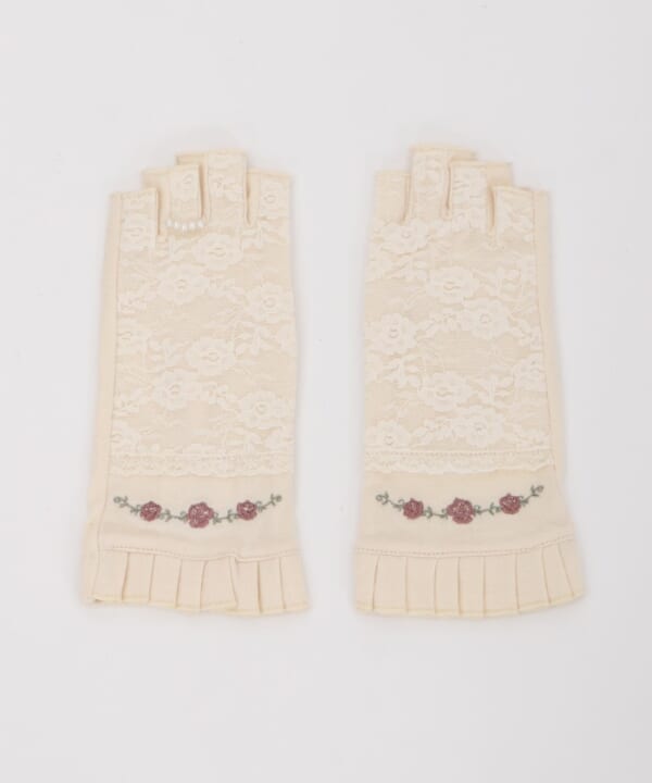 ブレス風バラ刺繍ＵＶ手袋